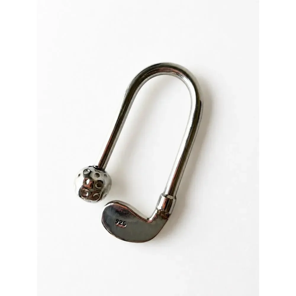 Sterling Silver 925 Golf Key Ring Screw-Off Golf Ball Keychain Vintage Golfcore